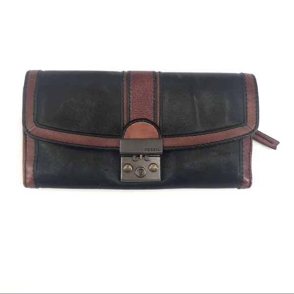 Fossil Handbags - Fossil Leather Wallet Black & Brown
